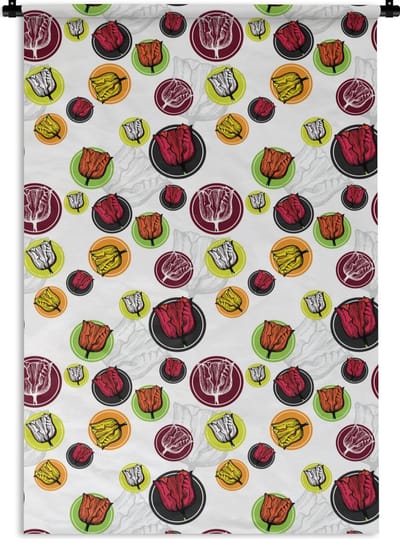 Wandkleed - Wanddoek - Tulp - Bloemen - Patronen - 120x180 cm - Wandtapijt