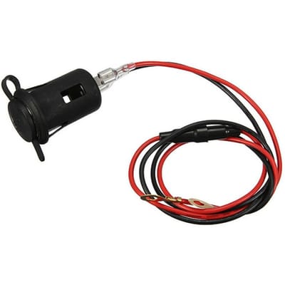 Prise allume-cigare étanche universelle pour moto CC 12 V 24 V avec fusible et fil black