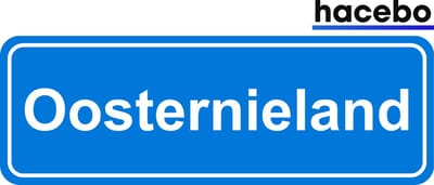 Hacebo - Plaatsnaam Sticker - 29x10 CM - Oosternieland sticker - Verkeersborden sticker - grappige cadeaus - Oosternieland