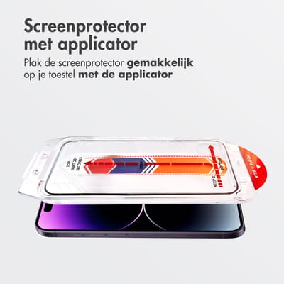 Accezz Screen Protector - Geschikt voor Apple iPhone 14 Pro - Glas Screenprotector met Anti-dust Applicator