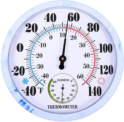 Draadloze Binnen Buiten Thermometer Hygrometer Analoog Grote Cijfers Decoratief