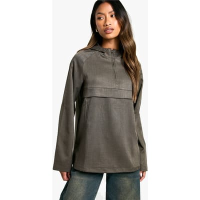 boohoo Dames Geweven Trainingspak Top | Houtskool | Maat: 34