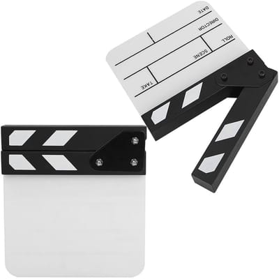 Dailygoods- Klapbord Lichtgewicht - Klapbord Acryl - Klapbord Waterdicht - Klapbord Duurzaam - Klapbord met Pen - 5.9 x 6.5 inch - Filmklapper