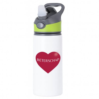 Hacebo® - Beterschap hartje waterfles met rietje groen - Beterschap - iemand die ziek is of iets gebroken heeft - ziek - koorts - snel beter worden - cadeau - beterschap cadeau - kado - gift - geschenk - water fles - 650ML