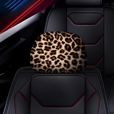 Unisex Leuke Luipaardprint Stijl Auto Hoofdsteunhoes, Auto Interieur Accessoire, Kerstcadeau kleur luipaardprint