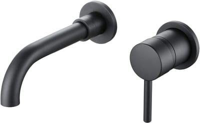 H&F Inbouw Wastafelmengkraan Mat Zwart – Inclusief Inbouwdeel – Luxe Design Kraan – Waterbesparend – Badkamer Kraan Modern & Duurzaam