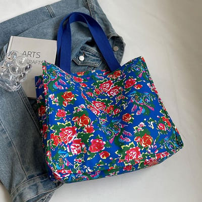 College Studenten In de Klas Tassen in Chinese Stijl voor Vrouwen In de Zomer Canvas Tassen voor Vrouwen Ins Grote Capaciteit Veelzijdige Schoudertassen blue