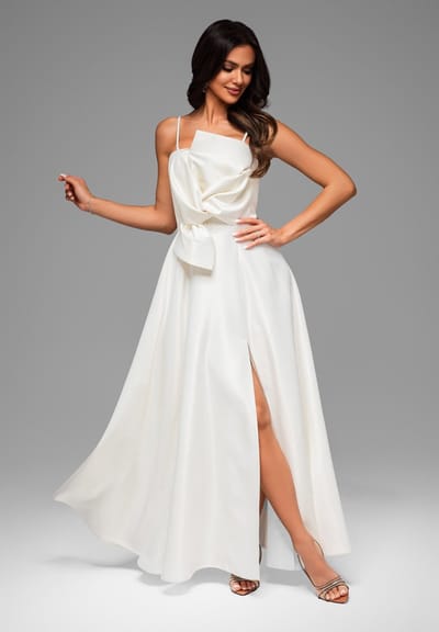LARICA Jurk - Rits - Effen - Jurk Ecru XL
