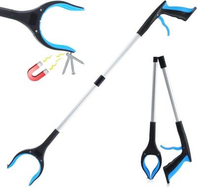 Thijox - Opvouwbare Grijptang voor Senioren en Kinderen, Aluminium Telescopische Afvaltang met Magneetpunten, Brede Bak voor Vuilnisverzameling in Tui
