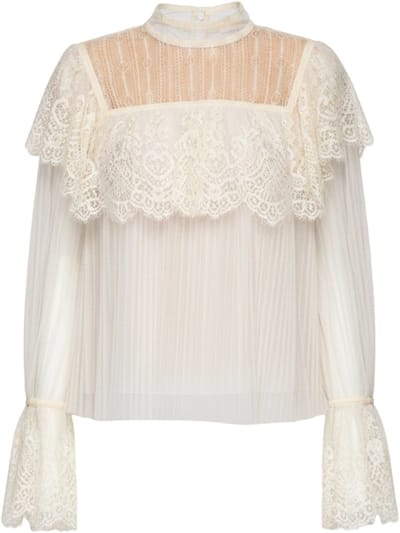 OMBRE Blouse - Loose Fit - Lange Mouw - Knopen Ecru S