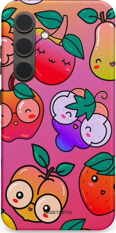Casetastic Hoesje Geschikt voor Samsung S24 - Stijlvolle Beschermende Duo-layer Case - Fruitige Grapjes
