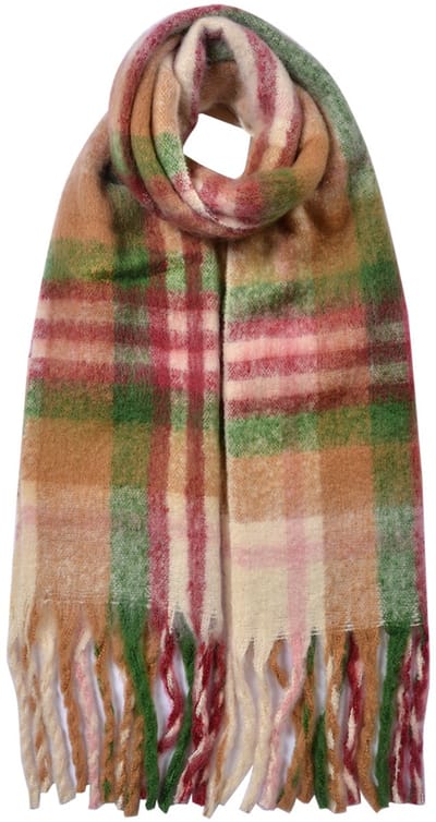 Clayre & Eef Wintersjaal Dames 35x212 cm Groen Synthetisch