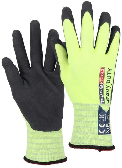 Talen Tools - Werkhandschoenen - Schuurbestendig - Heavy Duty - Gerecycled - Maat M - Fluogeel
