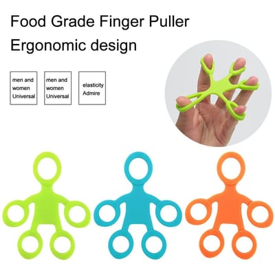 3 stuks Vinger Hand Grip 3 Niveaus Siliconen Ring Versterker Oefenaar Trainer Weerstandsband white