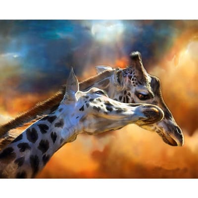 Diamond schilderij giraffe dier diamant borduurwerk kruissteek volledige ronde strass Home decor 20X30CM black