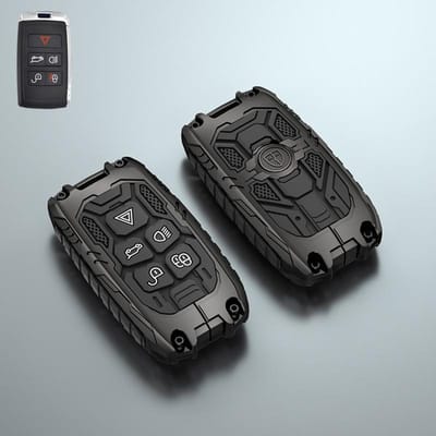 Boîtiers de Couverture pour Télécommande de Clé de Voiture en Alliage de Zinc pour Land Rover Range Rover Sport Defender Discovery Evoque Velar Freelander black