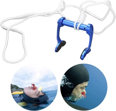 Siliconen Neusclips voor Zwemmen met Antiverliesriem voor Beginners en Training, Blauw, Ideaal voor Duiken en Wateractiviteiten