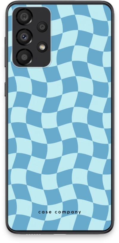 Case Company® - Hoesje geschikt voor Samsung Galaxy A33 5G hoesje - Grid Blauw - Soft Cover Telefoonhoesje - Bescherming aan alle Kanten en Schermrand