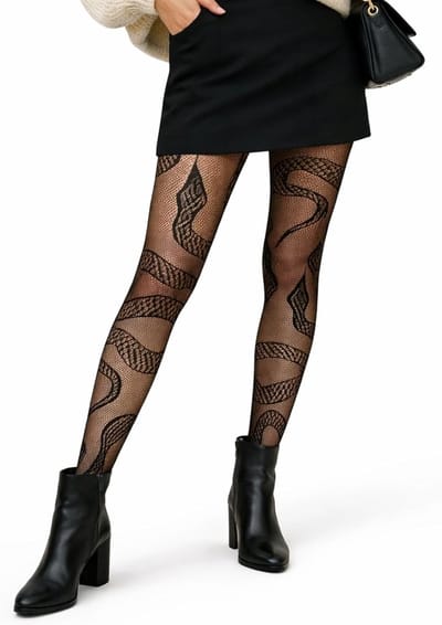 Damespanty met slangenmotief en cut-out-look, elastisch en zacht, perfect voor feest, kostuum en dagelijks gebruik