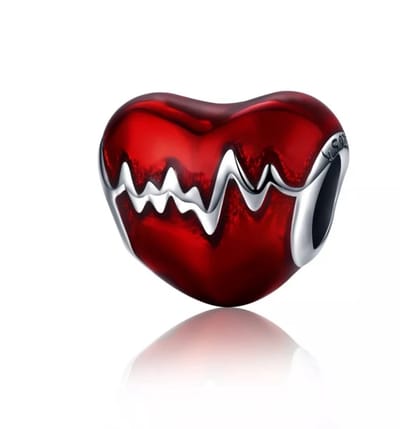 Bedel Ecg - Hart - Sterling zilver 925 - Sieraden - Feestdagen Cadeau - Past op 3 Mm Standaard Armband - Kerst Cadeau