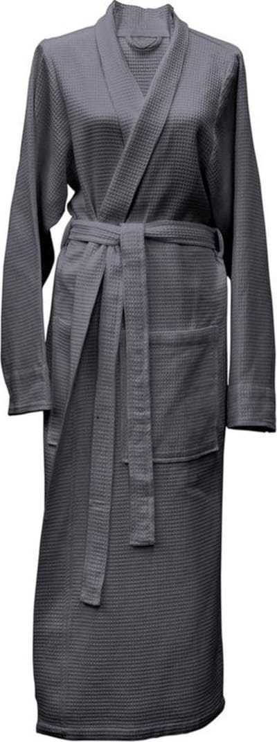 Heckett & Lane luxe waffelstructuur katoen badjas - s - antraciet