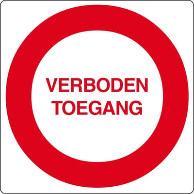 Vloerpictogram verboden toegang - Wit & Rood - 20 cm x 200 mm x 0,99 mm- Vlak - Polyvinylchloride (PVC) - 0,99 mm - Voor binnen