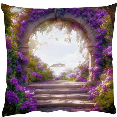 Sierkussens - Kussentjes Woonkamer - 50x50 cm - Poort - Paars - Bloemen