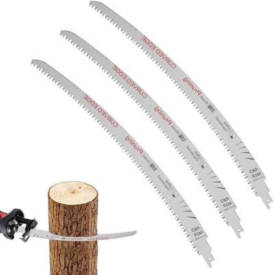 Decoupeerzaagbladen - Reciprozaagbladen - Grof Hout Zagen - Gebogen Snijkant - 367 mm 3 Stuks - Metaal