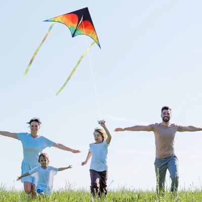 Kleurrijke Vlieger voor Kinderen en Volwassenen, Eenvoudig te Vliegen met Lange Staart, Perfect voor Beginners