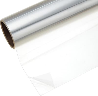5 meter rol dubbelzijdig plakband transparant 312 mm breed - kunst knutselen - decoratief lint - thuis - witte voering - 0.1 mm dikte
