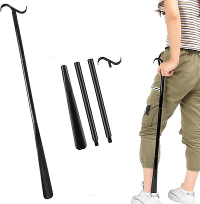 Extra Lange Schoenlepel van 90 cm, 3-in-1 Hulp voor Schoenen en Kleding, Ideaal voor Mannen, Vrouwen en Kinderen, Handig voor Zittend of Staand Gebruik