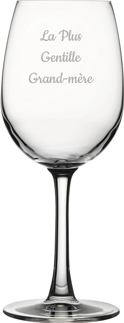 Witte wijnglas gegraveerd - 36cl - La Plus Gentille Grand-mère