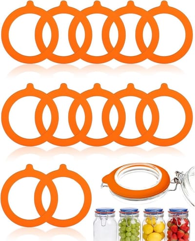 12 Stuks Silicone Gummiringen voor Inmaak en Bewaren, 95×70 mm, Duurzaam en Flexibel voor Flessen en Potten