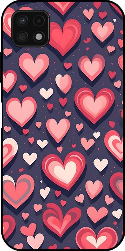 Smartphonica Telefoonhoesje Geschikt voor Samsung Galaxy A22 5G met Hartjes Opdruk - TPU Backcover Case With Heart Design geschikt voor Samsung Galaxy A22 5G