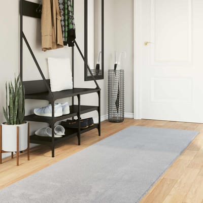 vidaXL - Middelpolig - zacht - en - wasbaar - tapijt - HUARTE - Grijs - 80 - x - 300 - cm