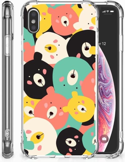 Apple iPhone Xs Max Stevig Bumper Hoesje Bears