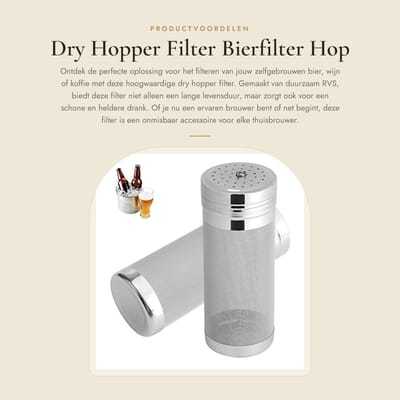 Dailygoods- Hopfilter 300 Micron - Roestvrij Stalen Zeef - Duurzaam en Veilig - Voor Bierbrouwen/Wijn/Koffie - Hoge Temperatuur Bestendig - Brouwfilter