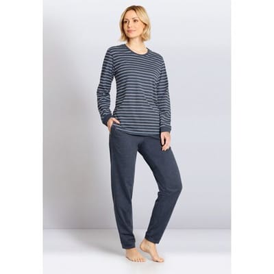 Hajo dames pyjama blauw met strepen - Blauw - Maat - 36/38