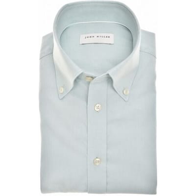 John Miller Overhemd Button-Down Solid Color Oxford Licht Groen / male