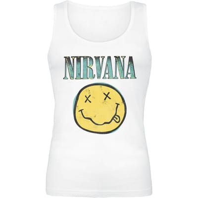Nirvana Top - Bootleg Aqua - M tot XXL - voor Vrouwen - wit
