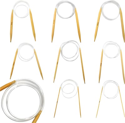 Somstyle Rondbreinaalden Set - 2.5 mm t/m 10 mm - Breinaalden voor Rondbreien - Bamboe - 9 Stuks