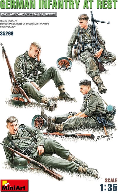 MiniArt Modelbouwpakket Militaire voertuigen - 35266 German Infantery at Rest Plastic - 1:35 - Modelbouw