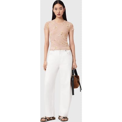 AllSaints Ellie Mesh Tee Empoli Pop Pink Taglia: 2 | Maglie Sportivi Outlet | Donna | Rosa