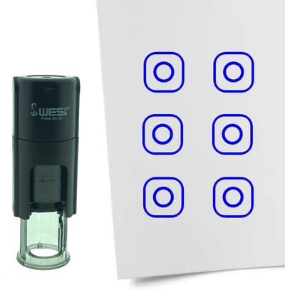 CombiCraft Stempel Instagram teken 10mm rond - blauwe inkt