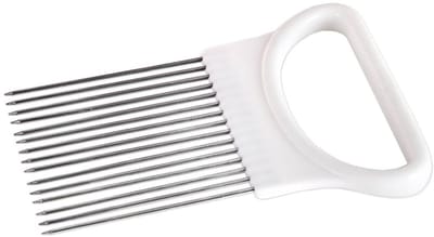 Orion Uienhouder - Snijhulp voor Ui en Groenten - RVS Pinnen - 6 x 5,5 cm - Veilig Snijden Zonder Geurtjes - Keukenhulp