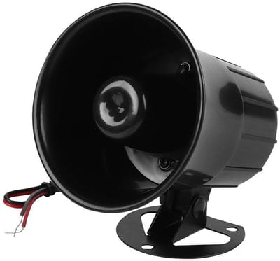 Cosensi - Dailygoods - Alarmsirene ES-626 - 12 V - 110 dB - Beveiliging buiten - Zwart - Draadluide hoorn