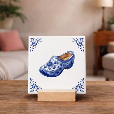 Delftsblauw Tegeltje 11x11 Klomp – Hollandse Wanddecoratie en Origineel Cadeau