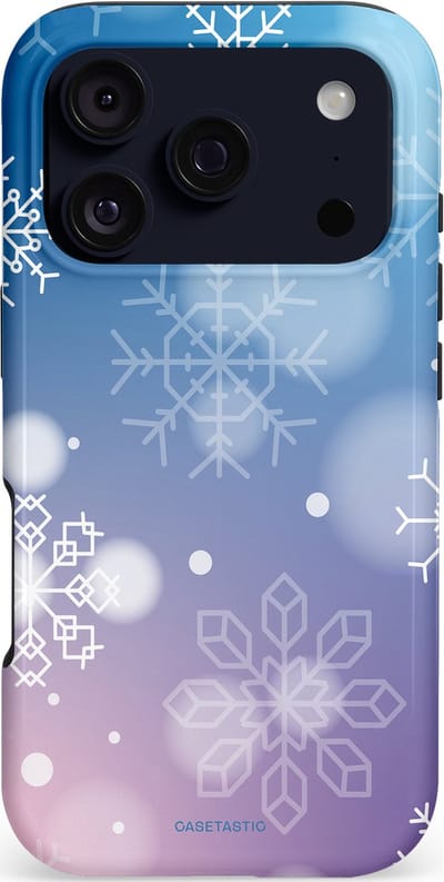Casetastic hoesje geschikt voor Apple iPhone 17 Pro - MagSafe - Dubbellaagse bescherming - Winterse Sneeuwvlokken - Fashion Case - Lichtblauw Lavendel Lichtgrijs Lichtroze