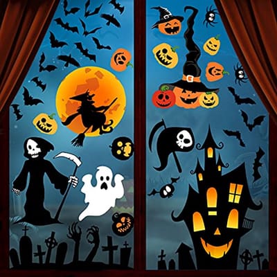 Halloween raamstickers 8 vellen - dubbelzijdig - electrostatisch - perfecte decoratie voor Halloween feest - ShopVlot