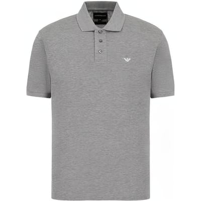 Emporio Armani Lente/Zomer 22 Effen Logo Pullover Korte Mouw Polo Shirt Heren Polo Shirts Grijs 8N1FQ2-1JTKZ-0630 XXXL gray